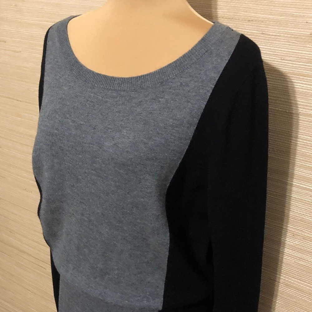 Loft Gray and Black Women's Wool Blend Sweater Dress size Large - Picture 2 of 11